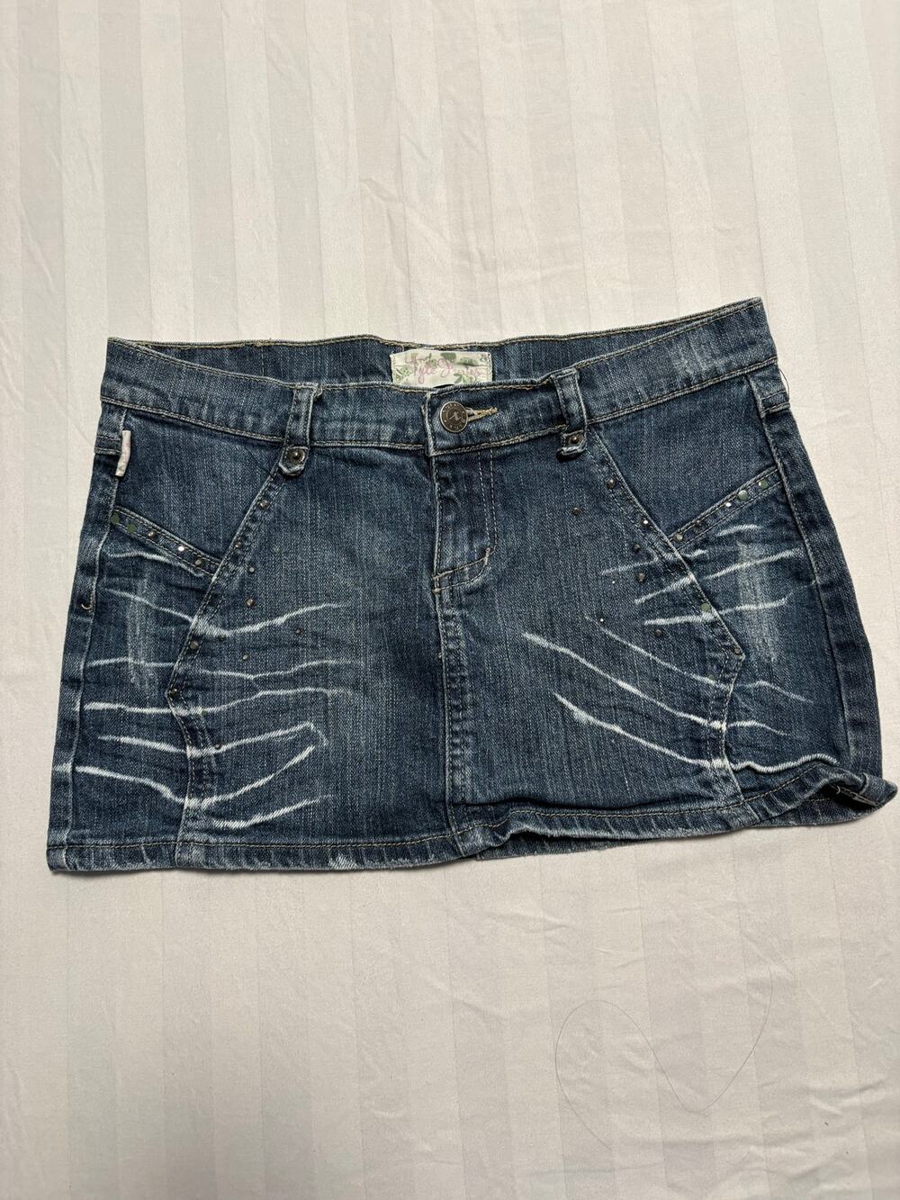 Y2K American Star Tyte Jeans Denim Mini Skirt Low Rise Size 7/8